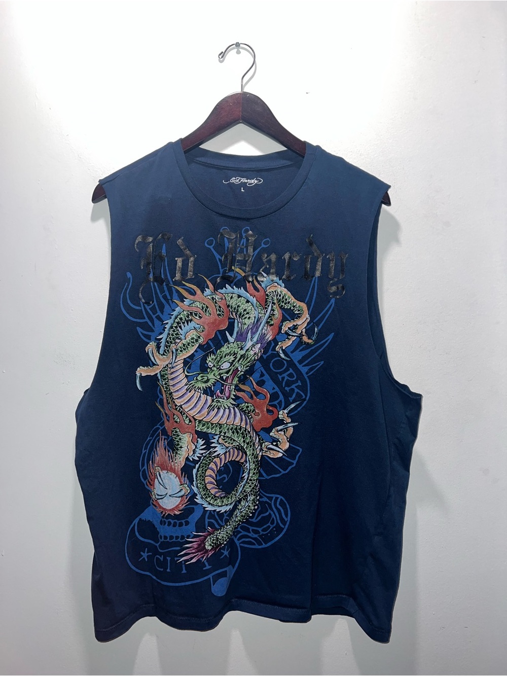 👕🌶 Ed Hardy "Dragon" Double Sided No Sleeve T-Shirt